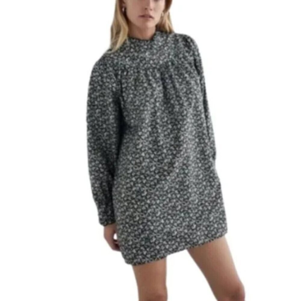 Zara Womens Medium Mini Poplin Ditsy Floral Dress